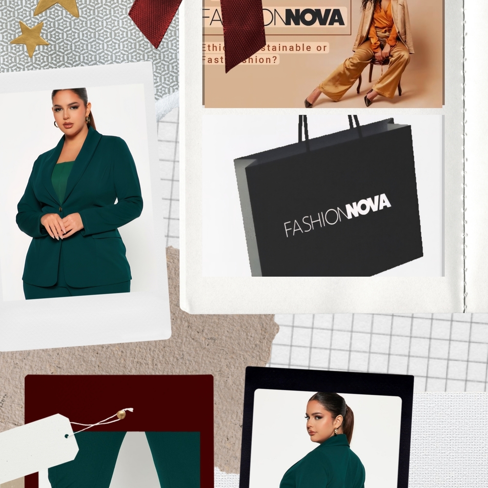 Fashion Nova Teal Blazer and Pants Set